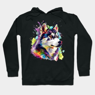 Husky Colorfull Pop Art Design For Dog Onwer Hoodie